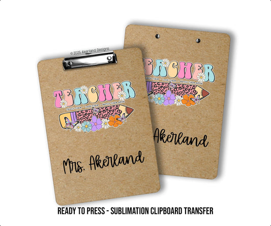 Clipboard Transfer Personalized Sublimation Transfer Print For Clipboards - Ready To press Heat Transfers - SHIPS NEXT DAY