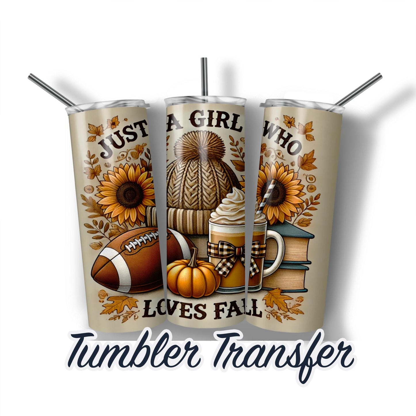 Loves Fall Ready to Press Sublimation Transfer Print 20 oz - 30 oz Tumblers  Ships Next Day