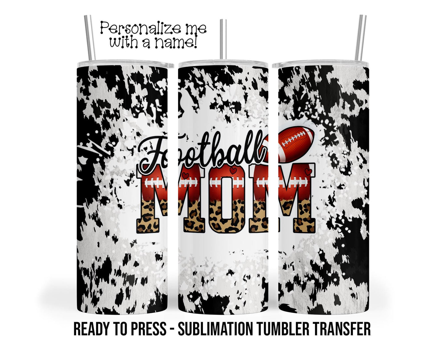 Football Mom Sublimation Tumbler Transfer Print 20oz Tumbler, Ready To press Heat Transfer SHIPS NEXT DAY