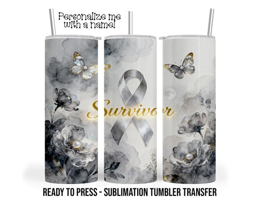 Cancer Warrior Sublimation Tumbler Transfer Print For 20 oz - 30 oz  Tumbler - Ready To press - Heat Transfer