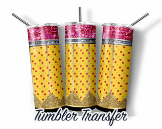 Yellow Pencils Tumbler Sublimation Transfer | 20 oz & 30 oz