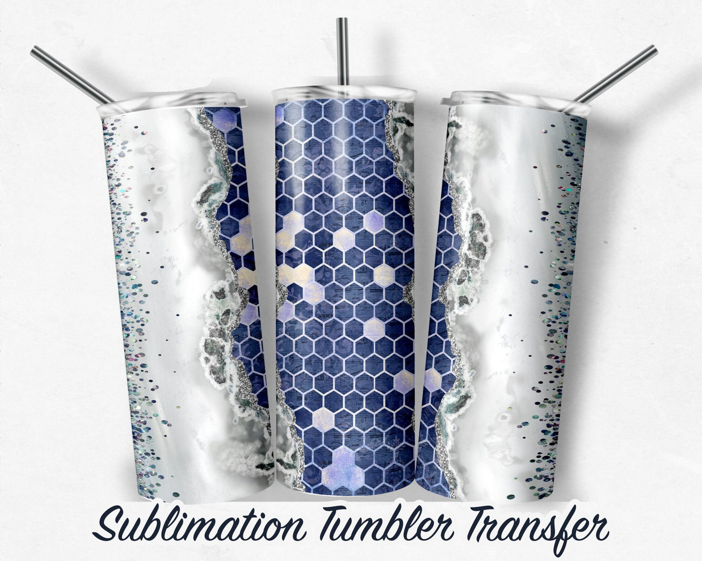 Honeycomb Goede  Sublimation Transfer Print 20 oz Skinny Tumbler - 30oz Skinny Tumbler - Ready To press - Heat Transfers