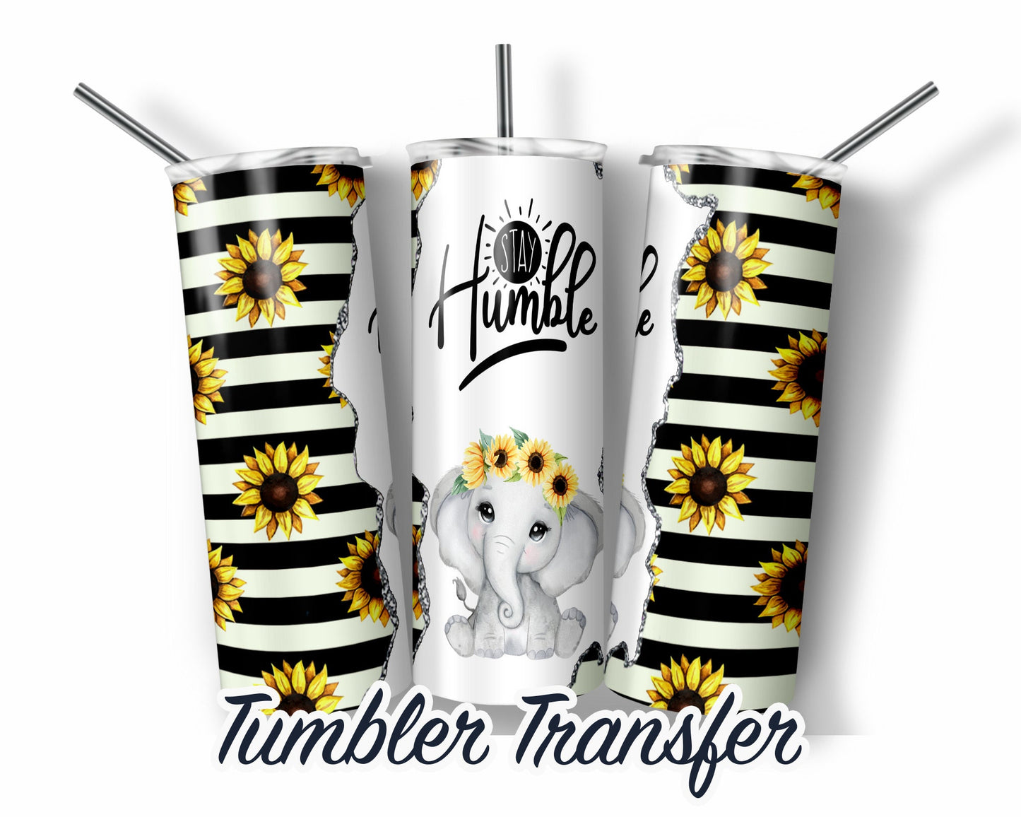 Sunflowers Sublimation Transfer Print For 20 oz Tumblers - 30 oz Tumblers - Ready To press - Heat Transfers