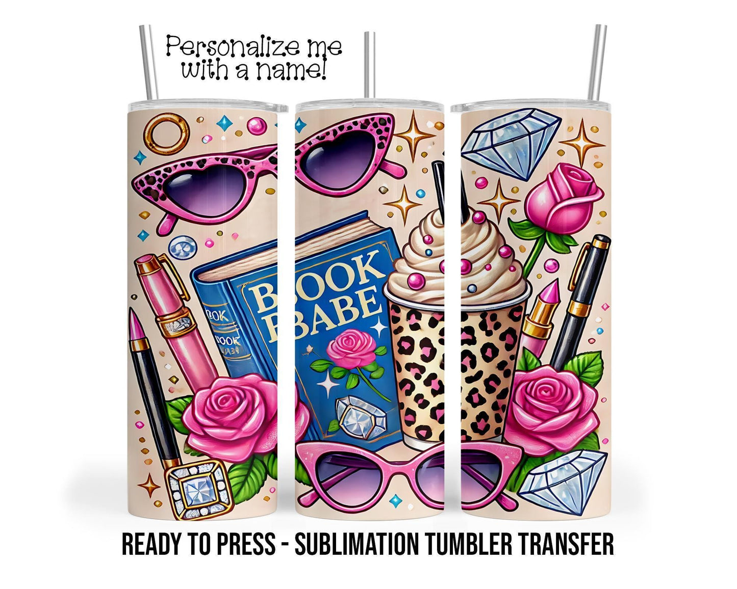 Sublimation Tumbler Transfer - Ready to Press Heat Press Transfer for 20 oz & 30 oz Skinny Tumblers