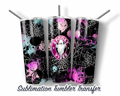 Halloween  Sublimation Transfer Print For 20 oz - 30 oz Skinny Tumbler - Ready To Press