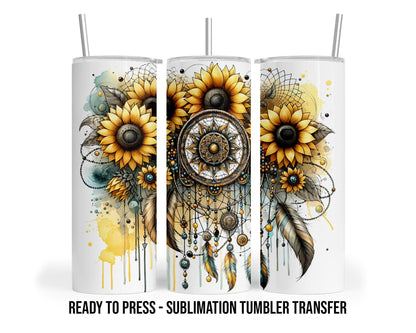 Dream Catcher Sublimation Transfer Print For 20 oz - 30 oz Skinny Tumbler - Ready To press - Heat Transfers SHIPS NEXT DAY