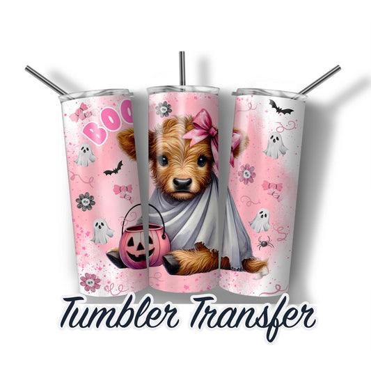 Halloween Highland Cow Sublimation Transfer Print For 20oz Tumblers-30oz Tumblers Ready To press Transfers Ships Next Day