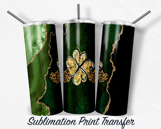 St. Patrick's Day  Sublimation Transfer Print For 20 oz - 30 oz Skinny Tumbler - Ready To press - Heat Transfers SHIPS NEXT DAY