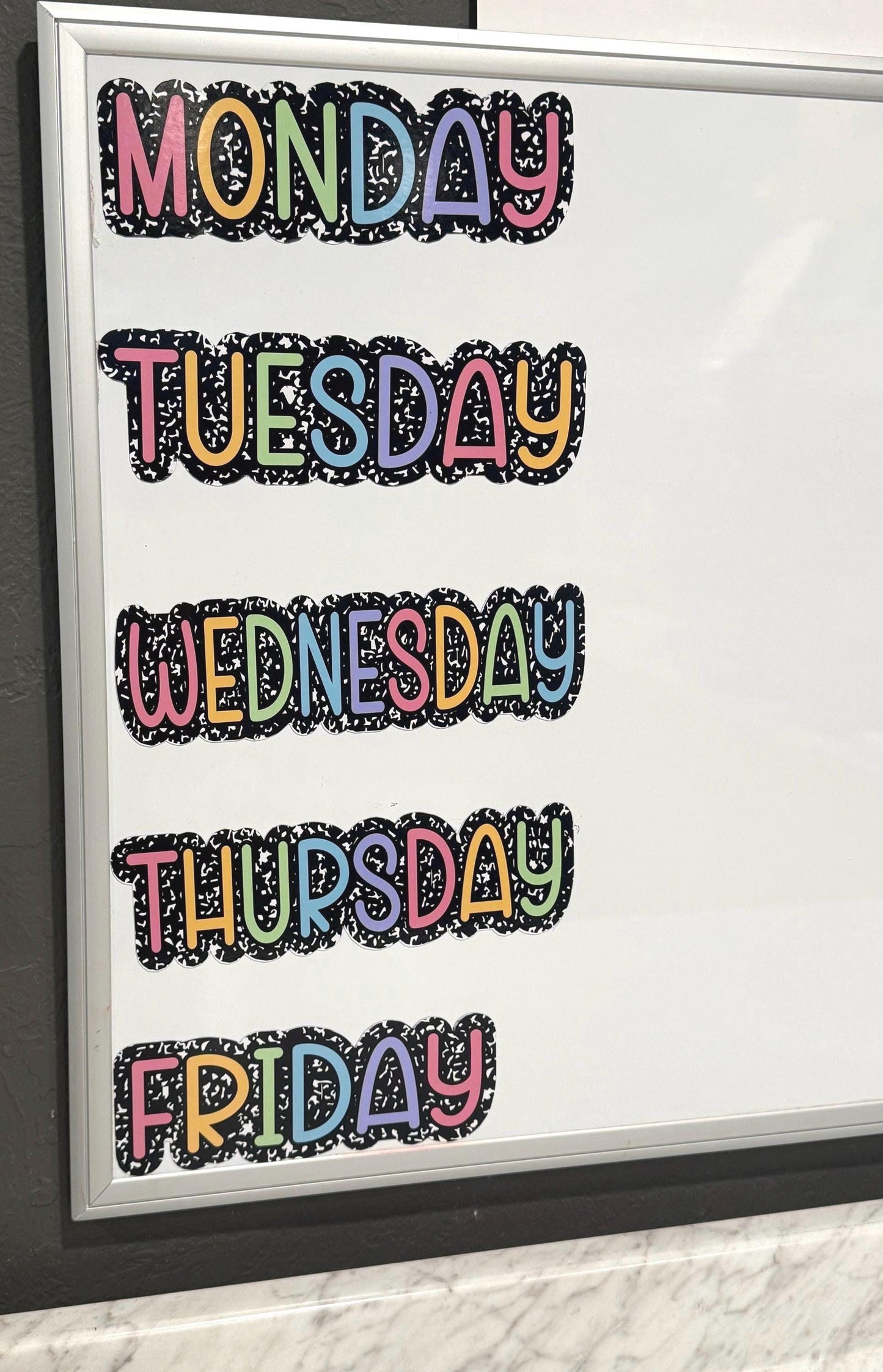 Days of the Week whiteboard Magnets, Teacher Rainbow Classroom Decor, Approx 3in x 10in, Custom classroom magnets, Monday - Friday or Custom
