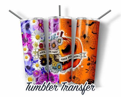 Sweet Sorta Spooky  Sublimation Transfer Print For 20 oz Tumbler - 30 oz Skinny Tumbler - Ready To press - Heat Transfers