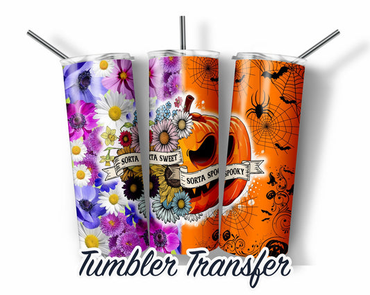 Sweet Sorta Spooky  Sublimation Transfer Print For 20 oz Tumbler - 30 oz Skinny Tumbler - Ready To press - Heat Transfers