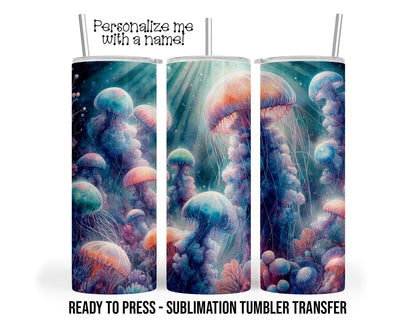 Jellyfish Sublimation Tumbler Transfer Print For 20 oz Tumbler - 30 oz  Tumbler - Ready to Press - Heat Transfers SHIPS NEXT DAY