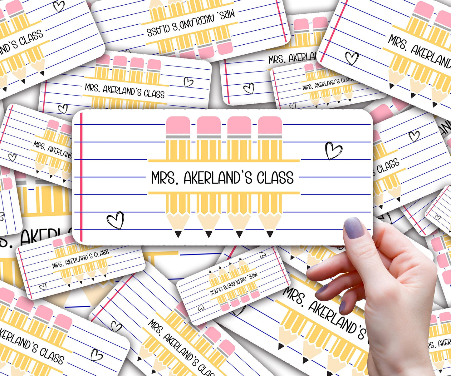 Pencil Dispenser Vinyl Decal Personalized with a name Waterproof Vinyl Decal for Teacher's Classroom Pencil Dispensers, Monogrammed Decals