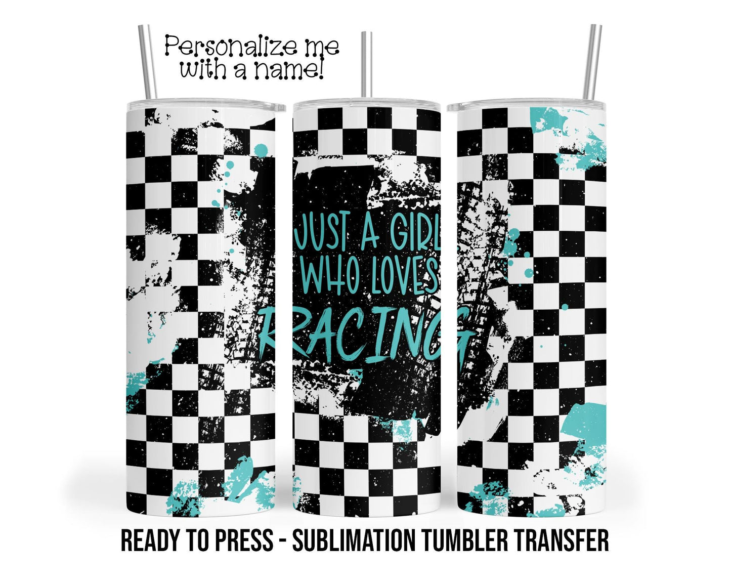 Sublimation Tumbler Transfer Print 20oz Tumbler, Ready To press Heat Transfer | Race Day Tumbler Wrap