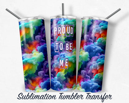 Rainbow Clouds  Sublimation Transfer Print 20 oz - 30 oz Skinny Tumbler - Ready to Press - Heat Transfers SHIPS NEXT DAY