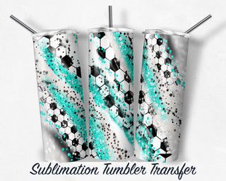 Teal Soccer Tumbler Sublimation Transfer | 20 oz & 30 oz