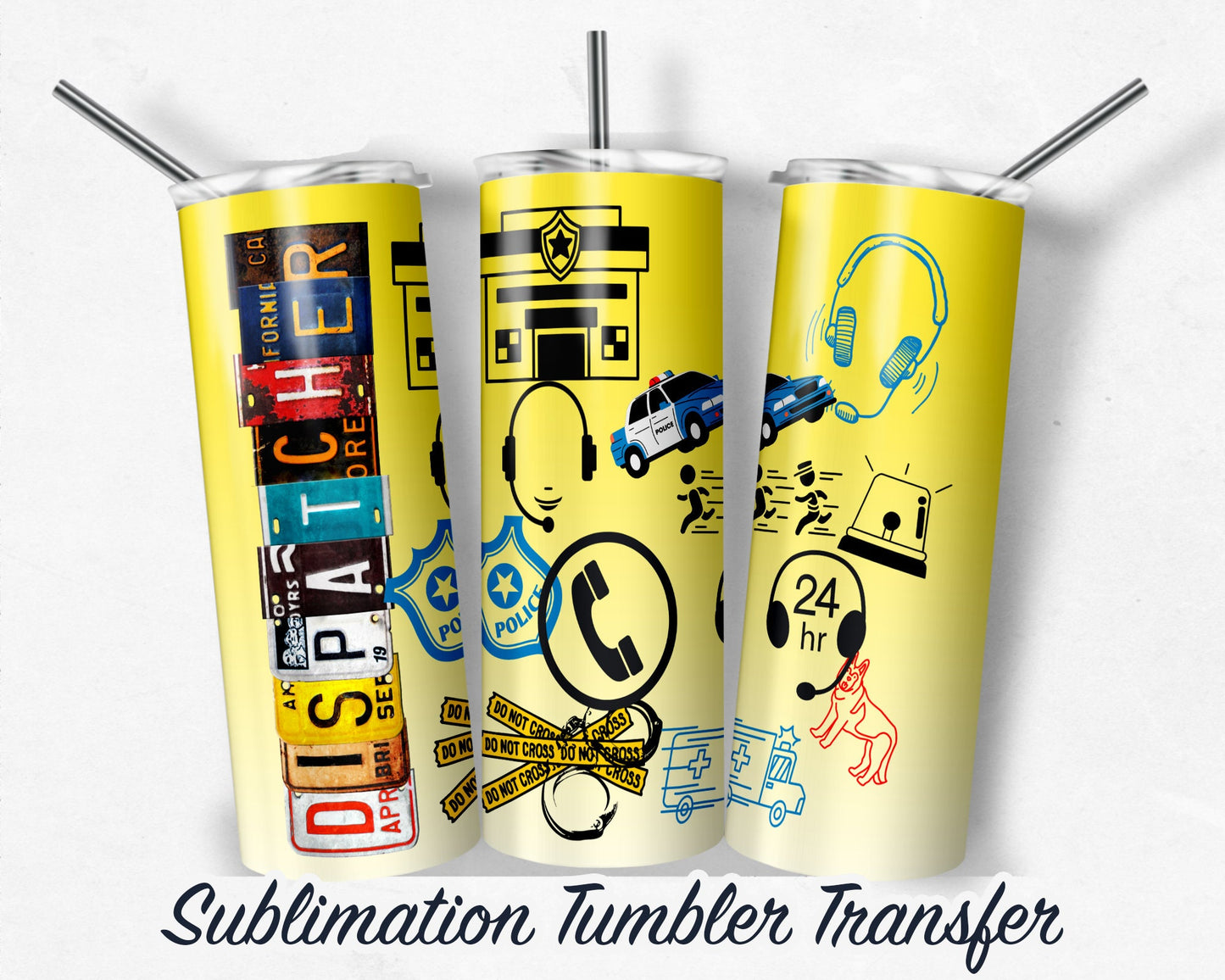 Dispatcher -  Sublimation Transfer 20 oz Tumblers - 30 oz Tumblers - Ready To press - Heat Transfers