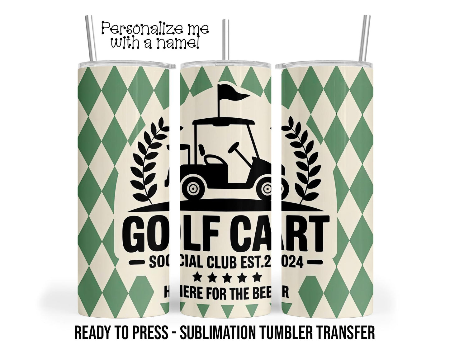 Golf Sublimation Transfer Print For 20 oz Tumbler - 30 oz  Tumbler - Ready To press - Heat Transfers
