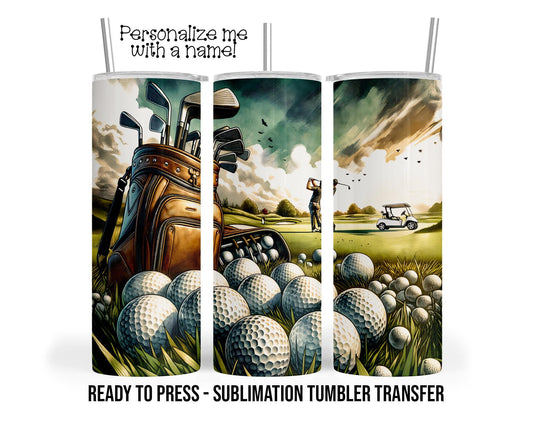 Golf Balls Sublimation Transfer Print For 20 oz Tumbler - 30 oz  Tumbler - Ready To press - Heat Transfers