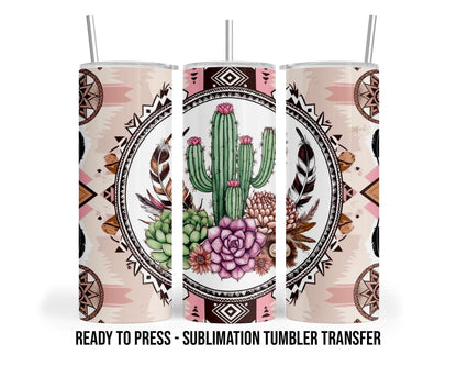 Western Sublimation Transfer Print For 20 oz - 30 oz Skinny Tumbler - Ready To press - Heat Transfers SHIPS NEXT DAY