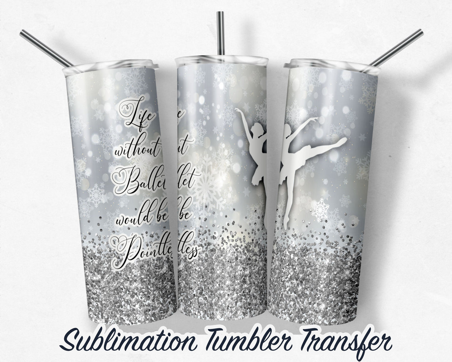 Ballet  Sublimation Transfer Print For 20 oz Tumblers - 30 oz Tumblers - Ready To press - Heat Transfers SHIPS NEXT DAY