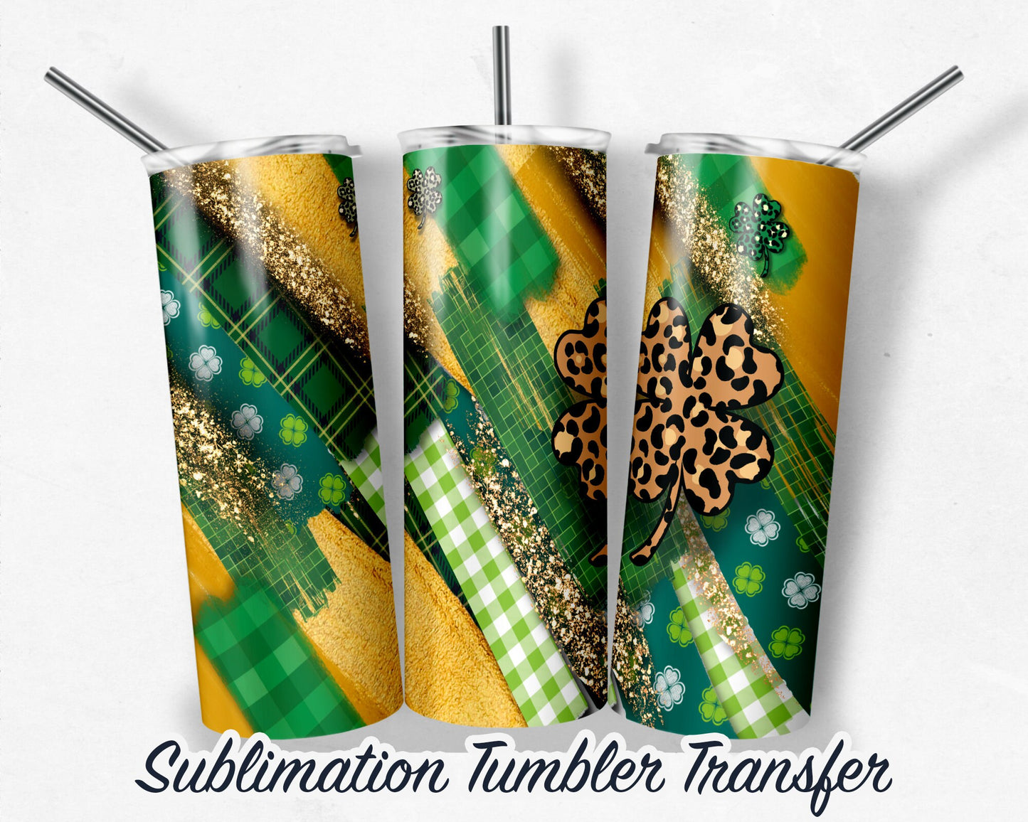 St. Patrick's Day  Sublimation Transfer Print For 20 - 30 oz Tumblers - Ready to Press - Heat Transfers