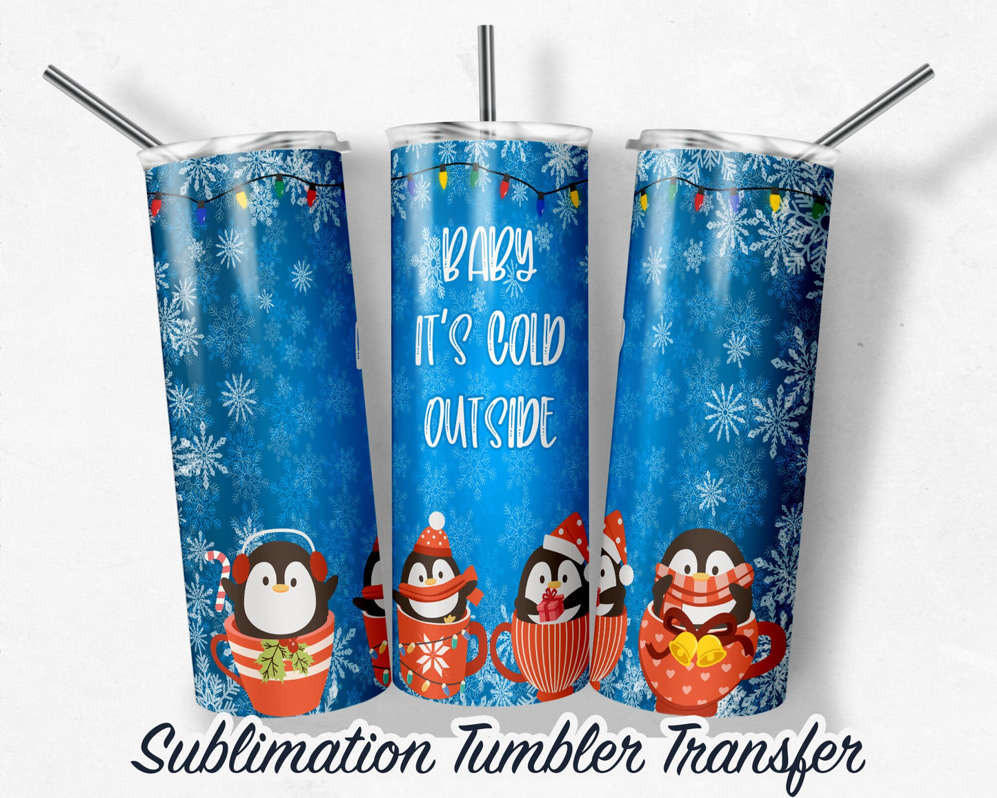 Christmas  Sublimation Transfer Print For 20 oz Tumblers - 30 oz Tumblers - Ready To press - Heat Transfers SHIPS NEXT DAY