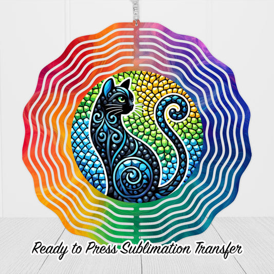 Cat Wind Spinner Sublimation Ready To press Heat Transfer SHIPS NEXT DAY