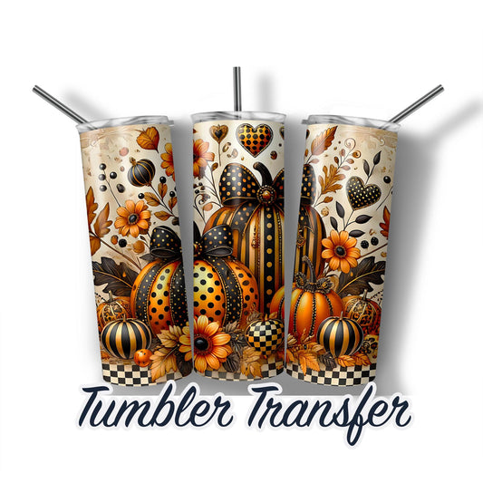 Halloween Bows Sublimation Transfer Print For 20oz Tumblers-30oz Tumblers Ready To press Transfers Ships Next Day