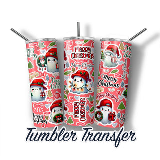 Christmas Ghost Tumbler Sublimation Transfer | 20 oz & 30 oz