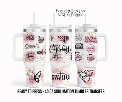 Bible, Church, Faith, Jesus, Christ Personalized Sublimation Tumbler Transfer Print 40oz Tumbler Ready To press Heat Transfer SHIPS NEXT DAY