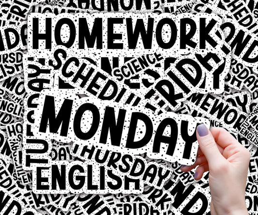 Classroom Whiteboard Magnets, Teacher Classroom Magnet, Black and White Polka Dot Theme, Mon-Fri, Jan-Feb, Homework, Teachers Name and more!