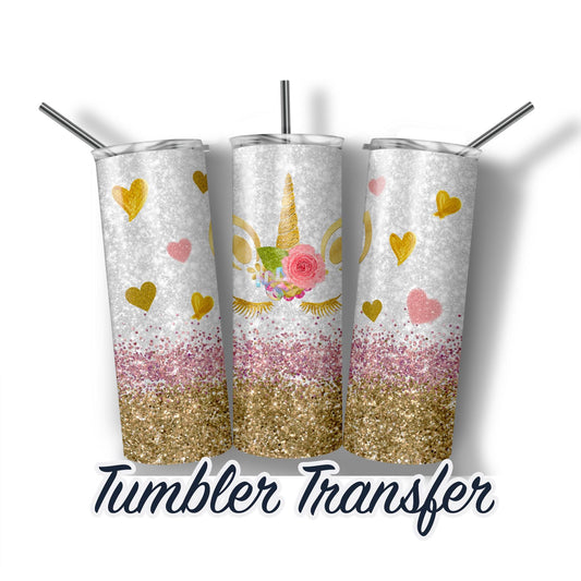 Unicorn -  Sublimation Transfer Print For 20 oz Tumblers - 30 oz Tumblers - Ready To press - Heat Transfers SHIPS NEXT DAY