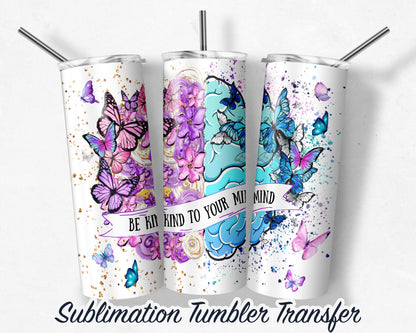 Butterflies -  Sublimation Transfer Print For 20oz Tumbler - 30 oz Tumbler - Ready To Press
