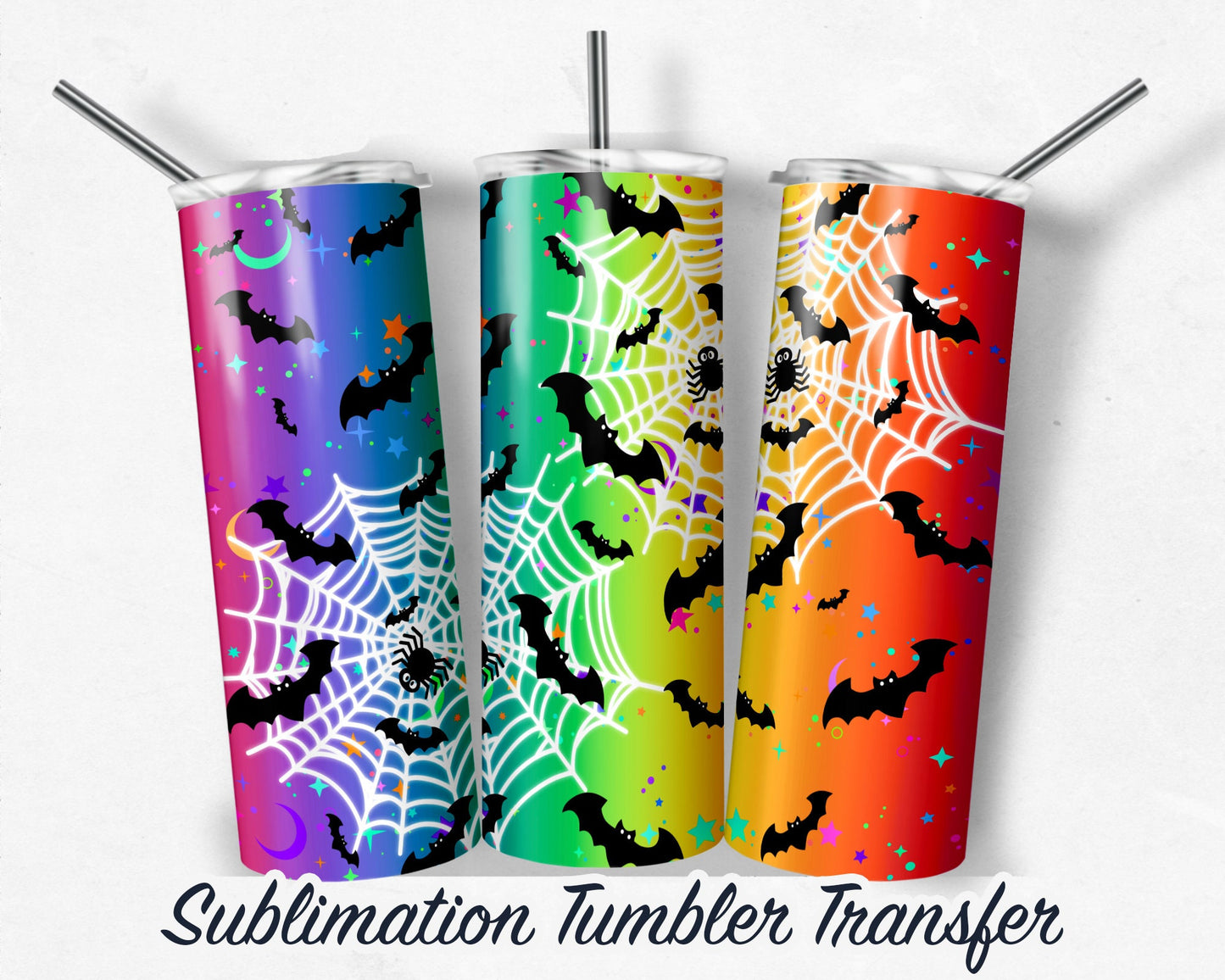 Halloween  Sublimation Transfer Print For 20 oz Tumblers - 30 oz Tumblers - Ready To press - Heat Transfers SHIPS NEXT DAY