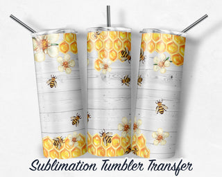 Sunflower and Bee's  Sublimation Transfer Print For 20 oz Tumblers - 30 oz Tumblers - Ready To press - Heat Transfers SHIPS NEXT DAY