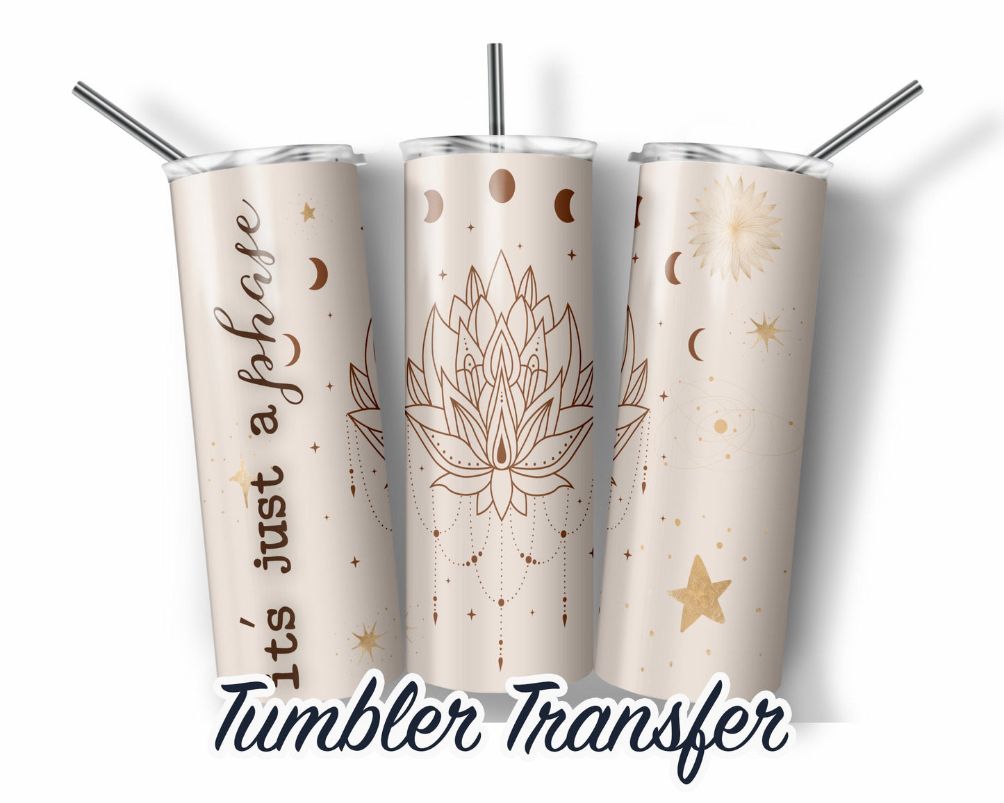 Celestial, Astrological  Sublimation Transfer Print 20 oz Skinny Tumbler -30oz Skinny Tumbler - Ready To press Heat Transfers SHIPS NEXT DAY
