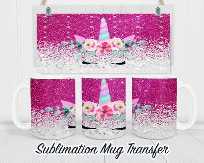 Unicorn - Sublimation Transfer Print For 11 oz - 15 oz Mugs - Ready To press - Heat Transfer