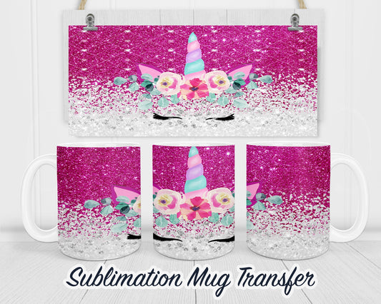 Unicorn - Sublimation Transfer Print For 11 oz - 15 oz Mugs - Ready To press - Heat Transfer