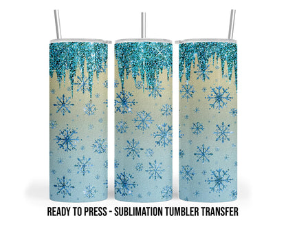Winter Sublimation Transfer Print For 20 oz - 30 oz Tumbler Ready to Press Transfer SHIPS NEXT DAY!