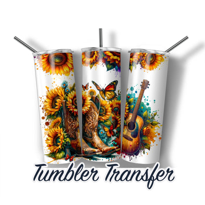 Western Boots Sublimation Transfer Print For 20oz Tumbler - 30 oz Tumbler - Ready To Press Heat Transfer, SHIPS NEXT DAY