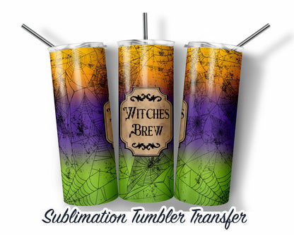 Halloween Witches  Sublimation Transfer Print For 20 oz - 30 oz Skinny Tumbler - Ready To Press SHIPS NEXT DAY