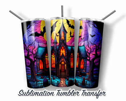Halloween  Sublimation Transfer Print For 20 oz - 30 oz Skinny Tumbler - Ready To Press