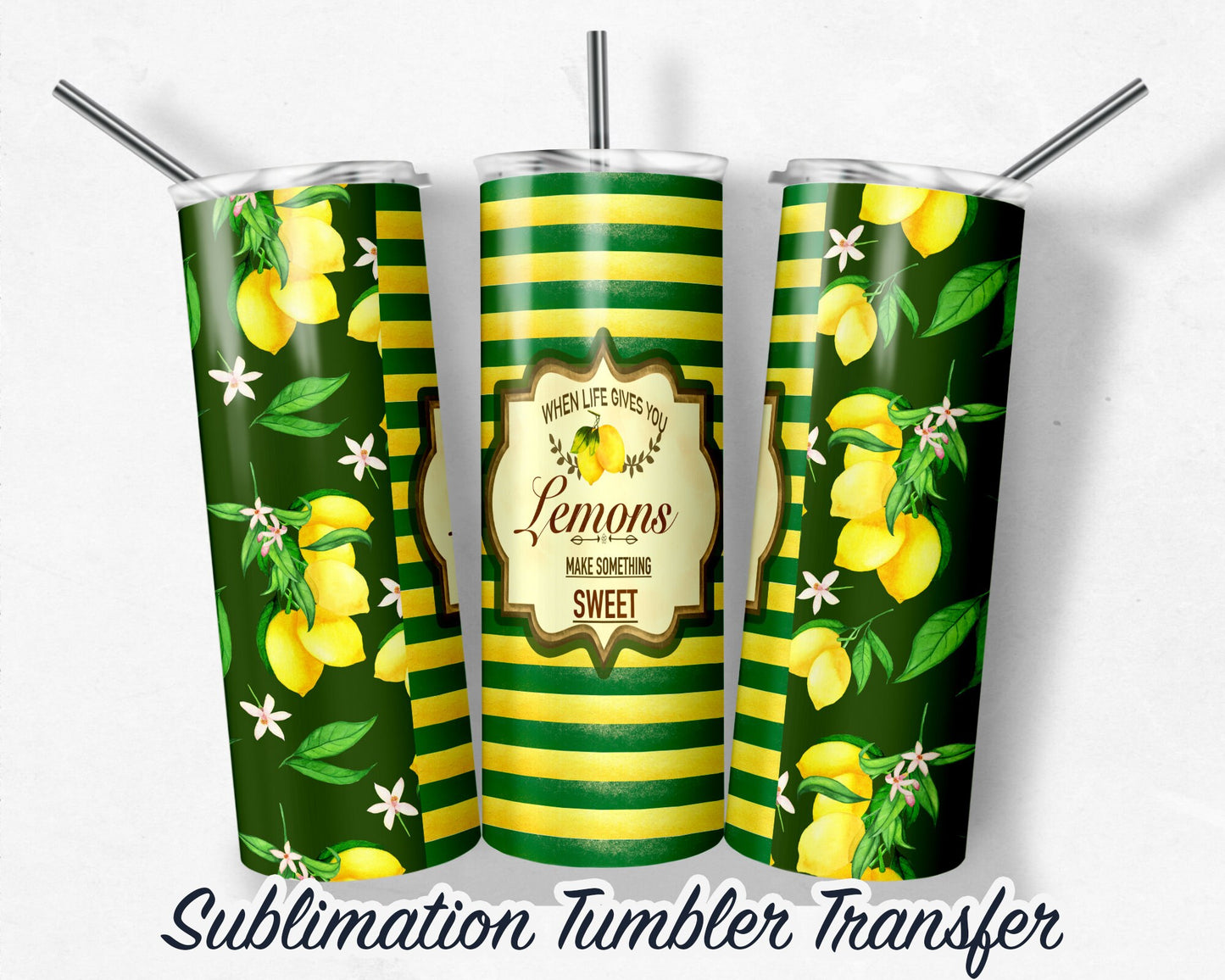 Lemonade  Sublimation Transfer Print For 20 oz Tumblers - 30 oz Tumblers - Ready To press - Heat Transfers