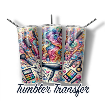 Hairstylist Sublimation Transfer Print For 20 oz Tumblers - 30 oz Tumblers - Ready To press - Heat Transfers Ships Next Day