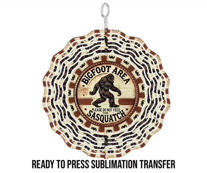 Sasquatch Wind Spinner Sublimation Ready To press Heat Transfer SHIPS NEXT DAY