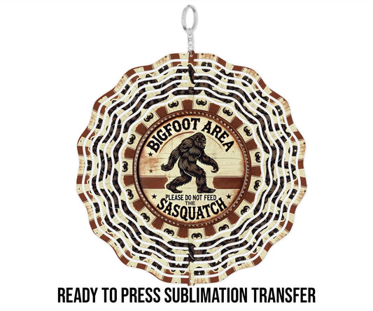 Sasquatch Wind Spinner Sublimation Ready To press Heat Transfer SHIPS NEXT DAY