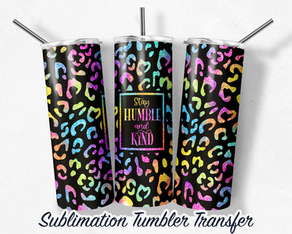 Leopard  Sublimation Transfer Print For 20 oz Tumbler - 30 oz Skinny Tumbler - Ready To press - Heat Transfers