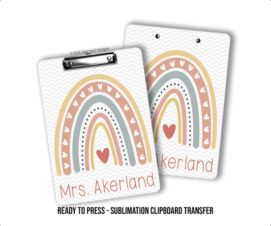 Sublimation Clipboard Transfer - Ready to Press Heat Press Transfer with Rainbow Design
