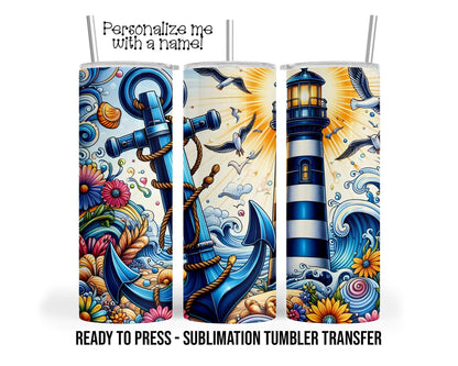 Lighthouse Sublimation Tumbler Transfer Print For 20 oz Tumbler - 30 oz  Tumbler - Ready To press - Heat Transfers